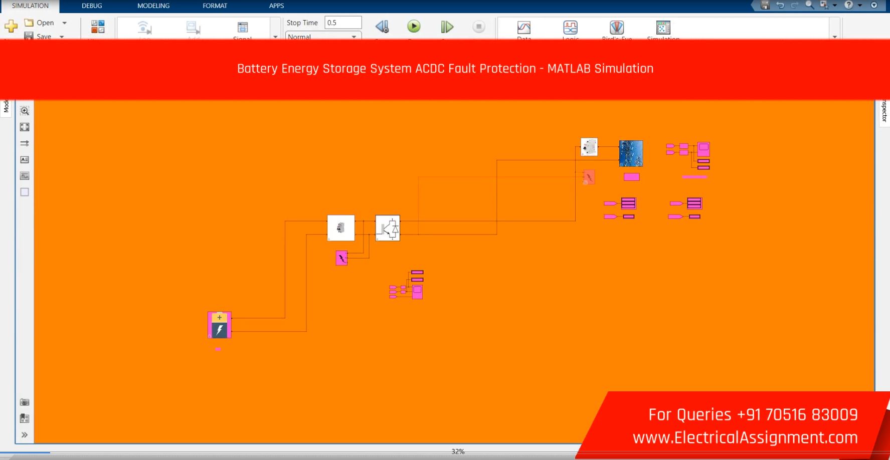 Battery Energy Storage System ACDC Fault Protection - MATLAB Simulation screenshot 3